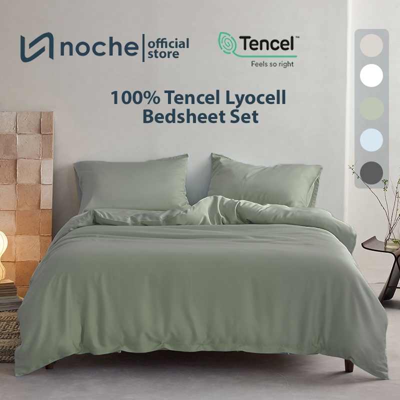 Tencel Lyocell Fitted Bedsheet Set (w/o Quilt Cover) 100 Soft and