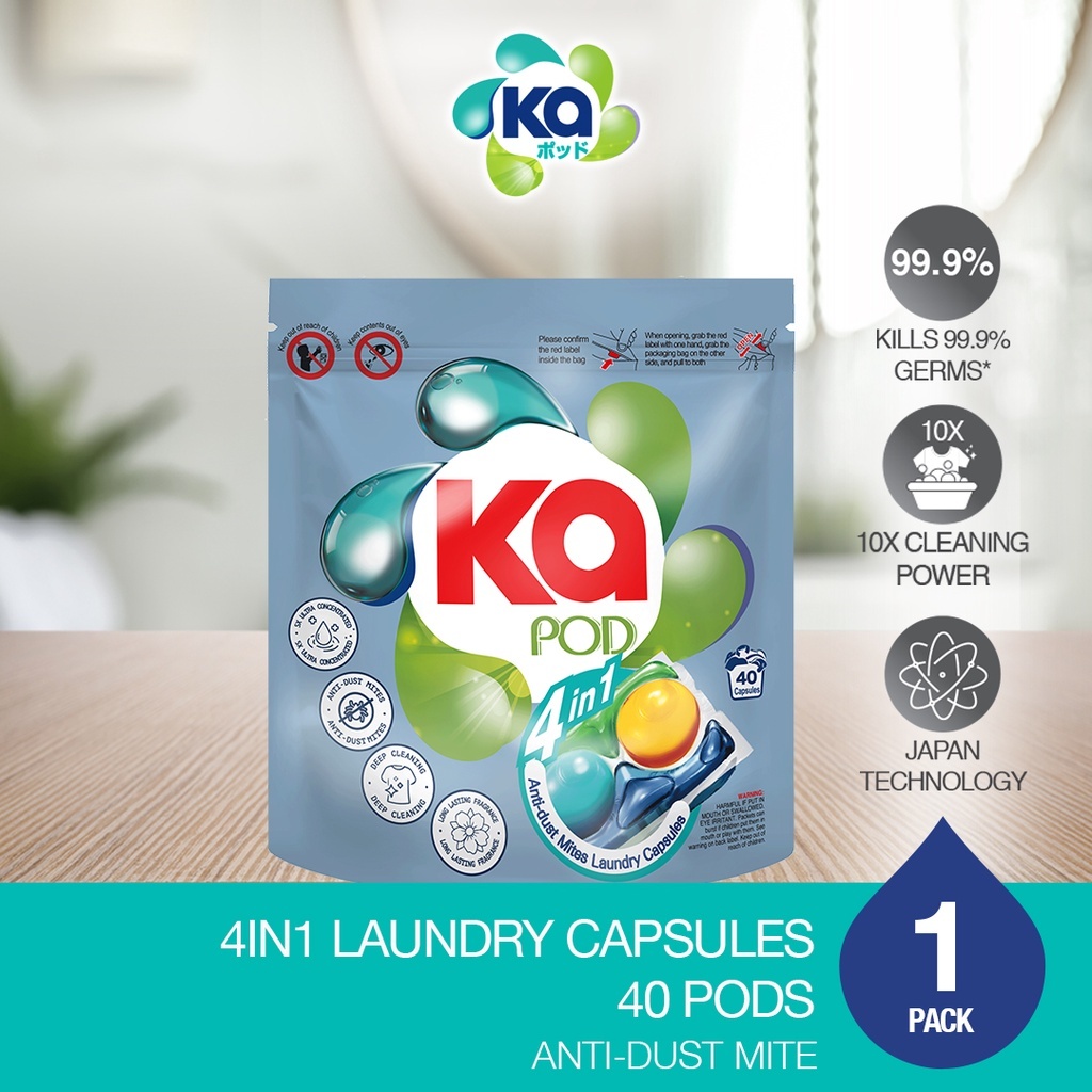 💥Cheapest💥[🔥FREE SHIPPING🔥] Ka 4in1 Laundry Capsules Refill 40 Pod Anti