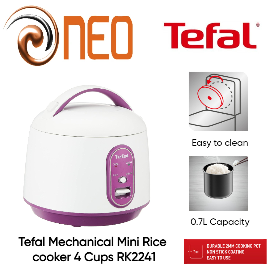 Tefal RK2241 0.7L Mechanical Mini Rice cooker 4 Cups 2 YEARS WARRANTY Shopee Singapore