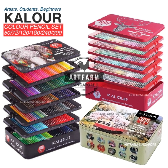 SG KALOUR Colour Pencils Set 50/72/120/180/240/300 WaxBased Color