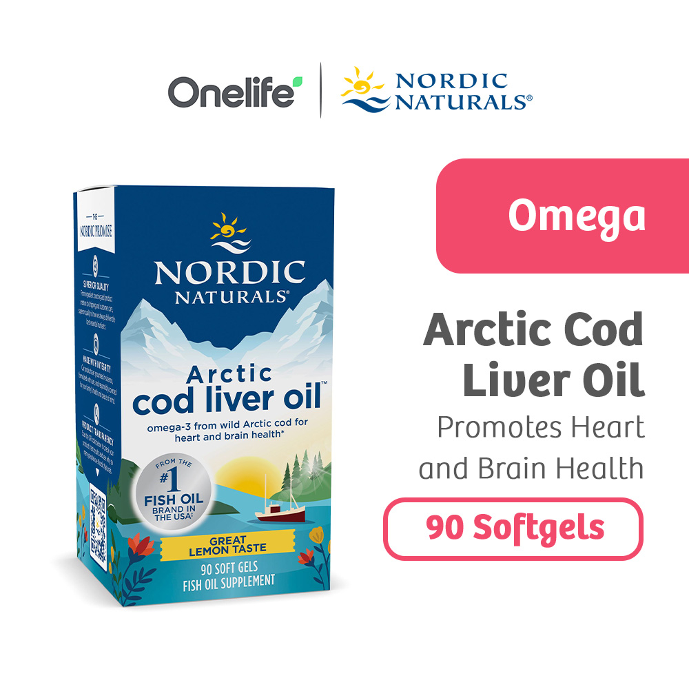 Nordic Naturals Arctic Cod Liver Oil 750mg Omega 3 90 Softgels For