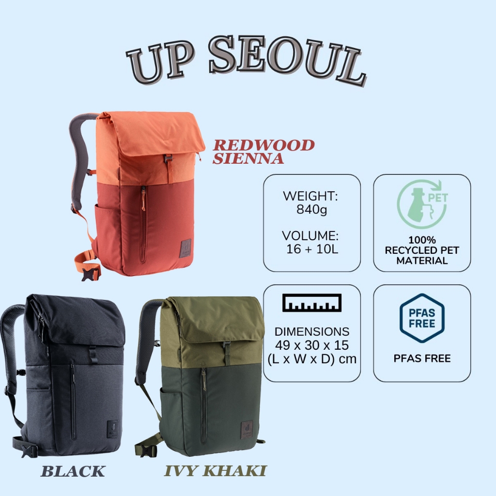 DEUTER UP SEOUL LIFESTYLE DAYPACK Laptop Backpack 16+10 liters