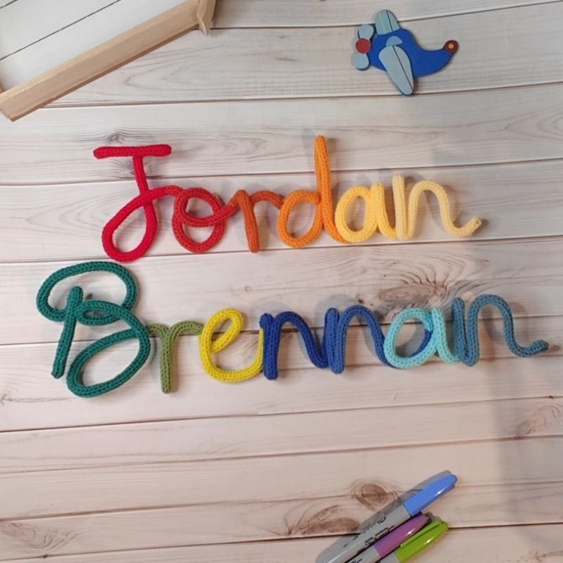 [SG]Customisable Knitted Rope Wire Name Sign Nursery Decor Wall Decor ...