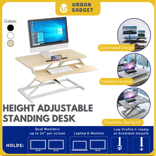 Height Adjustable Standing Desk Laptop Desk Monitor Riser Sit Stand ...