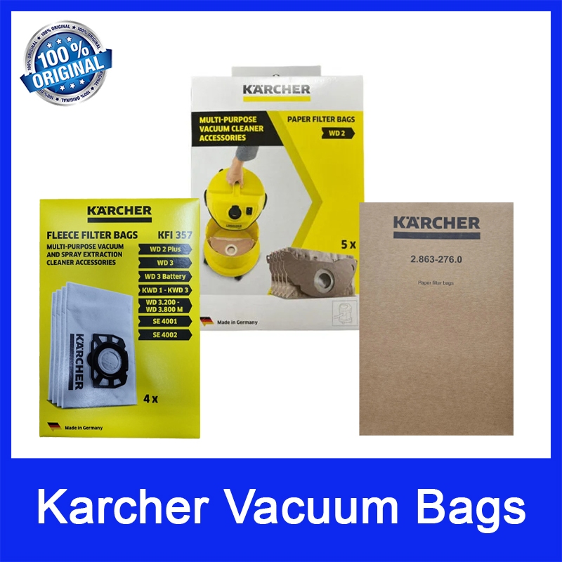 [ ORIGINAL ] Karcher Vacuum Bags Paper Filter Bags for WD2 and WD3