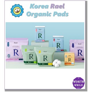 Rael Organic Cotton Sanitary Pads /Micro Thin Panty Liners, Regular, Large, Period  Underwear Pads