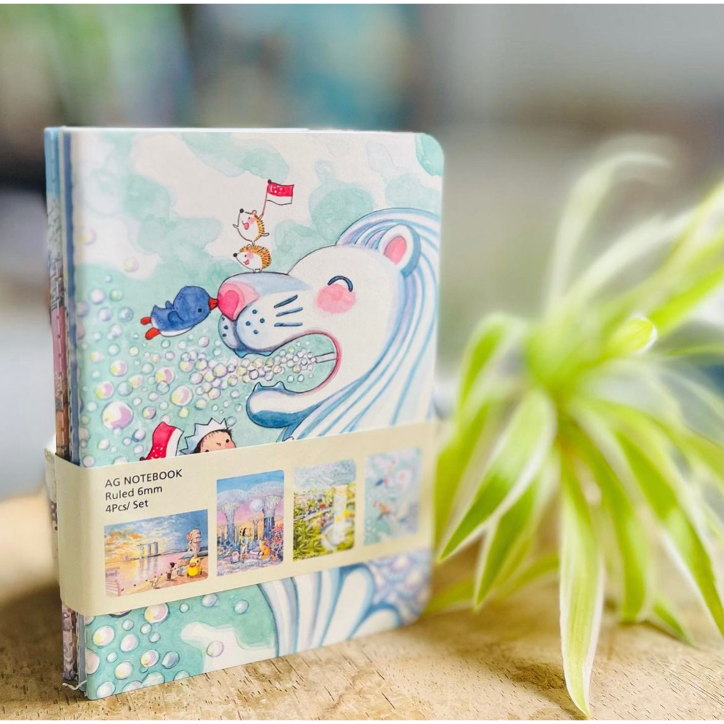 AH GUO NOTEBOOK SET A6 4PC WITH ASSORTED DESIGNS | Shopee Singapore