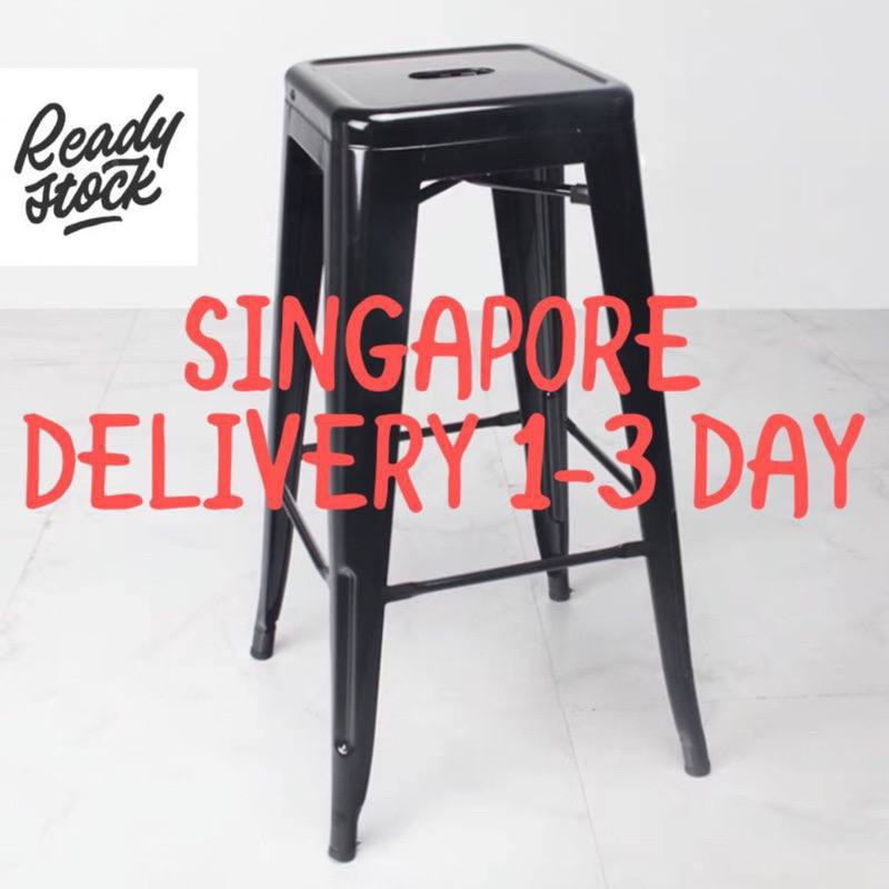 SINGAPORE INSTOCK Julia Iron bar chair high foot square stool fashion