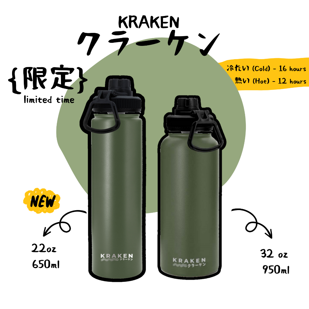 [Ready Stock] 22Oz/32Oz Thermal Flask Bottles Stainless Steel Hot and