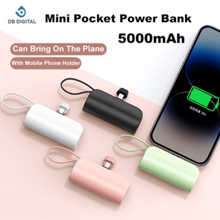 Mini Power Bank Type-C/for iPhone 2.1 A Fast Charging Portable Emergecy  Battery Backup Charger 5000mAh Wireless Capsule Charger
