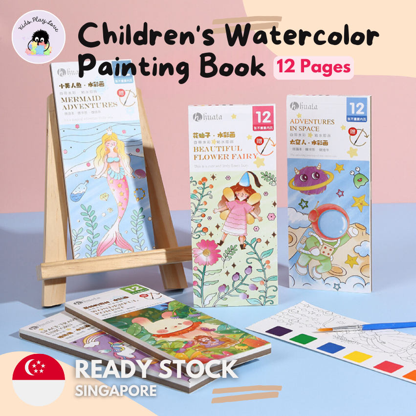 (READY STOCK) Pocket Watercolour Painting Kit Book (12 Pages) || Paints ...