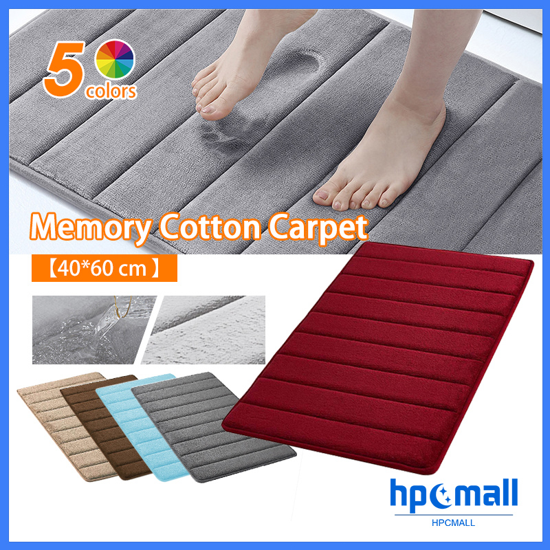 40x60cm Non-slip Bath Mat Coral Fleece Absorbent Bathroom Mat Floor Mat ...