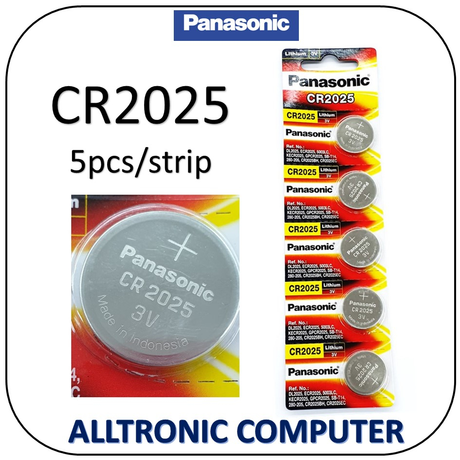 Panasonic CR2025 Lithium Cell 3V Button Industrial Battery (5pcs) / CR