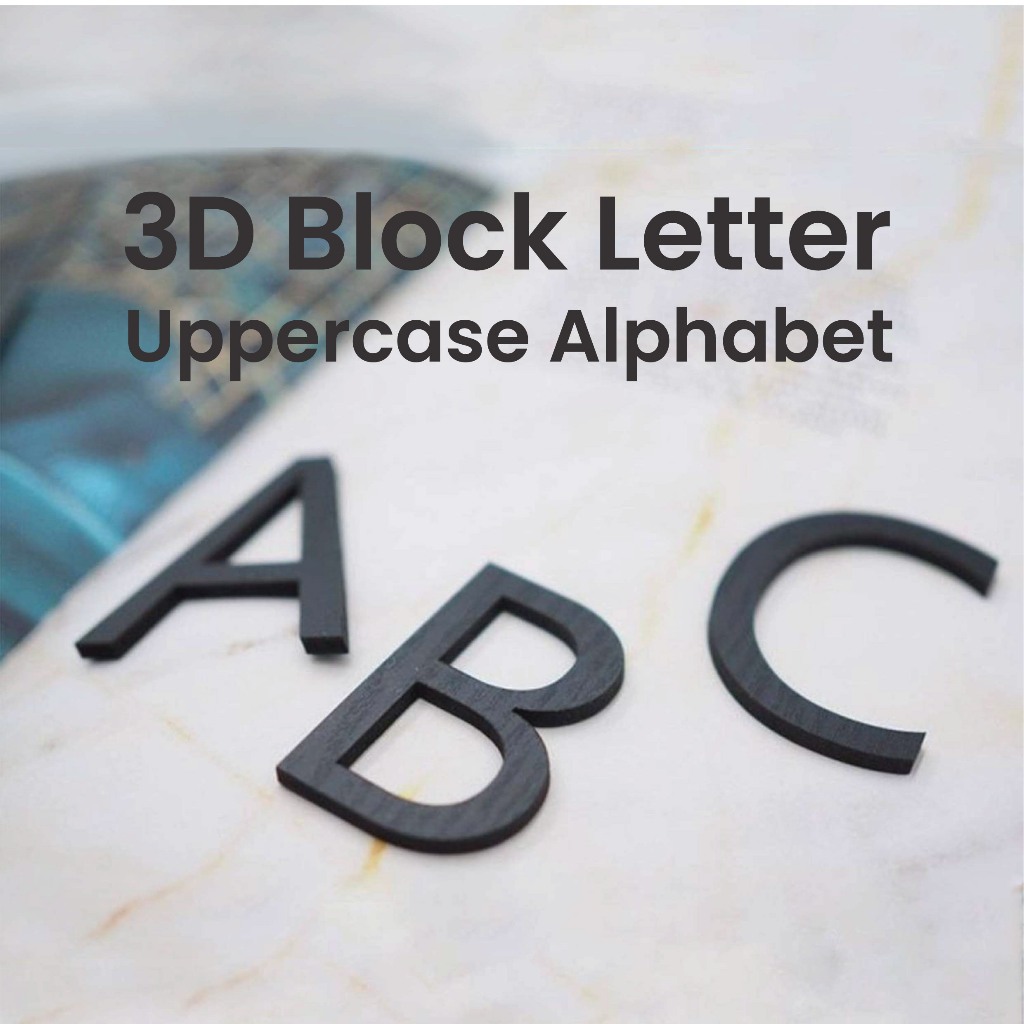 Lovehouse226 3D Uppercase Block Letter Artistic Simple Alphabet Wall ...