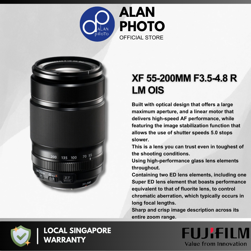 FUJIFILM XF 55-200mm F3.5-4.8 R LM OIS Lens | Fujifilm Singapore ...
