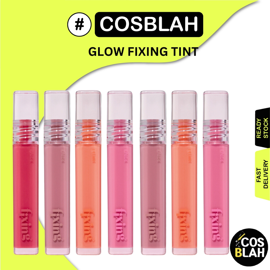 Etude House Glow Fixing Tint (Long Lasting, NonSticky Glossy Shine Lip Stain, Lightweight