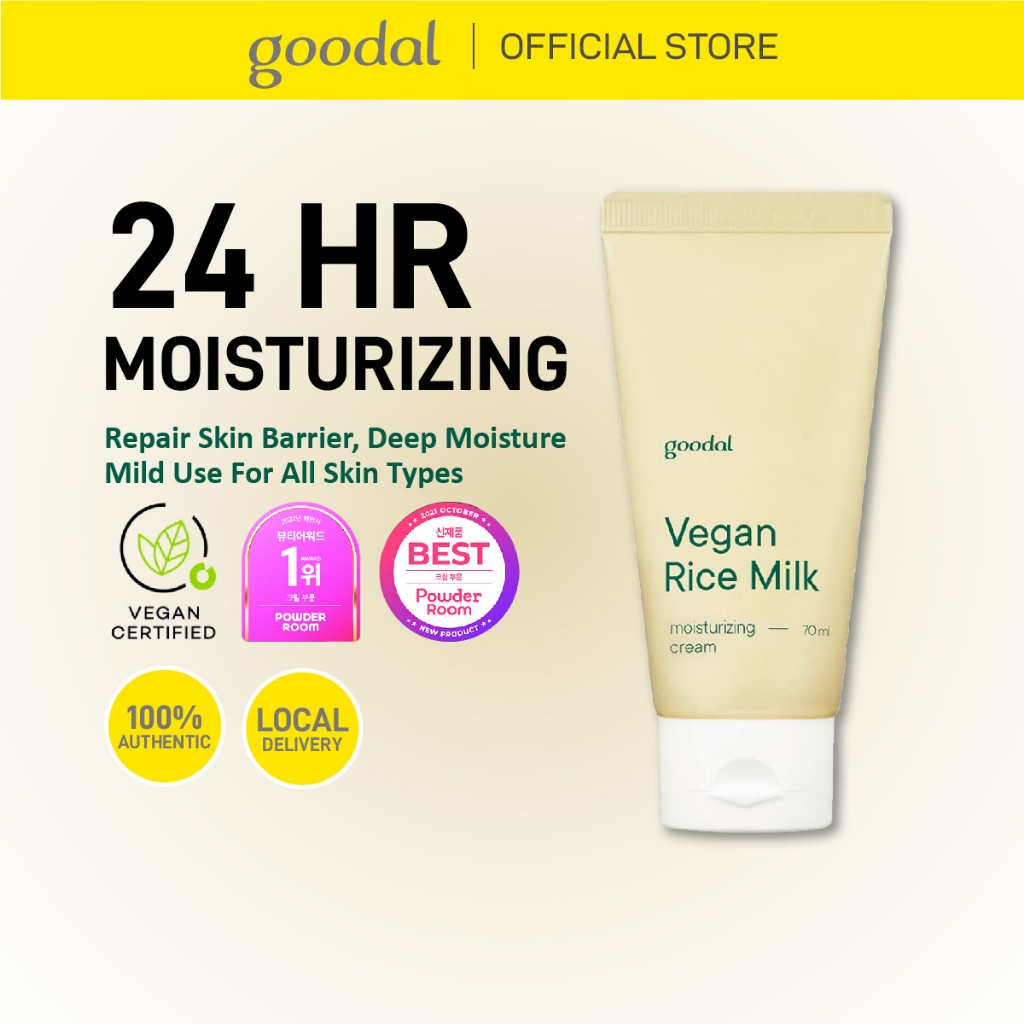 [Goodal] Vegan Rice Milk Cream 70ml (Protects Skin Barrier Ceramides