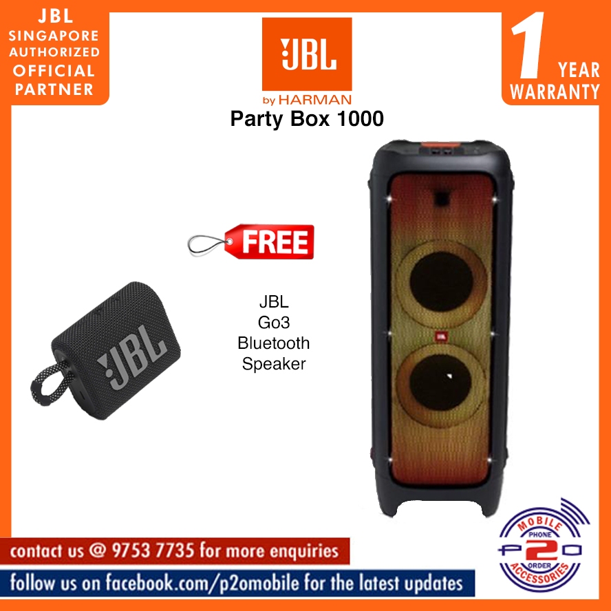 JBL PartyBox 1000  Powerful Bluetooth party speaker with full