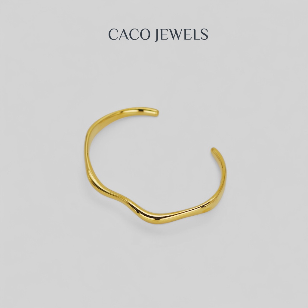 CACO 18K Gold Plated Wave Design Bangle | Shopee Singapore