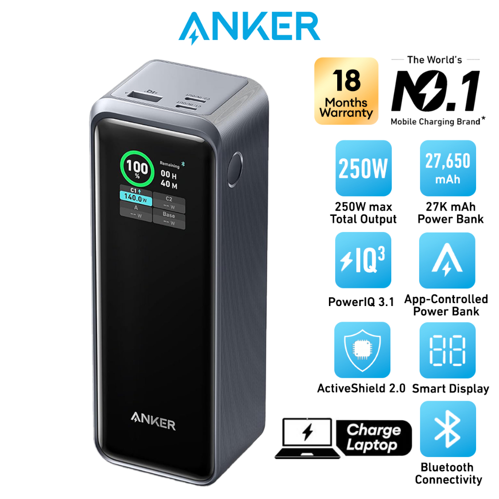 【新品未開封】Anker Prime 27,650mAh Power Bank Anker Prime パワーバンク 27650mAh 3ポート 250W ポータブル