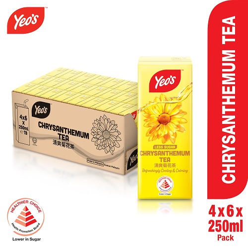 Yeo's Chrysanthemum Tea , 250ml x 6 x 4 Case (Halal) Shopee Singapore