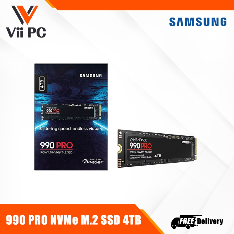 Samsung 990 PRO NVMe M.2 SSD 4TB HEATSINK Up to 7,450 MB/s PCIE