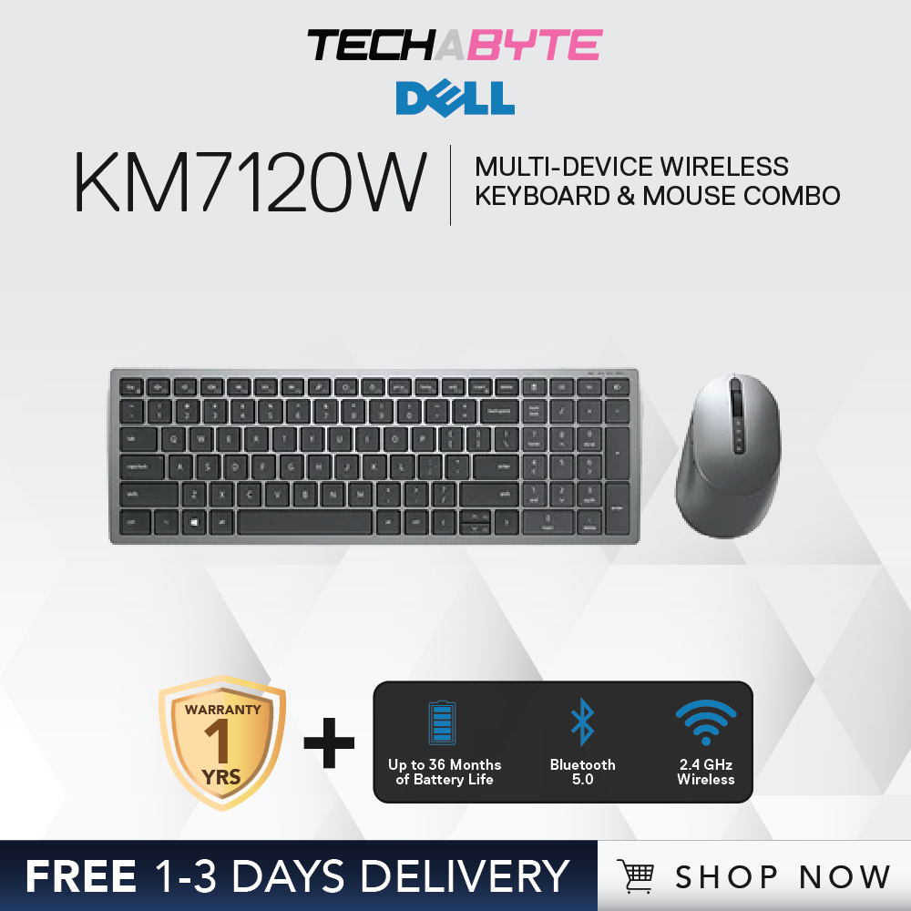 Dell MultiDevice KM7120W Wireless Keyboard & Mouse Combo (US English