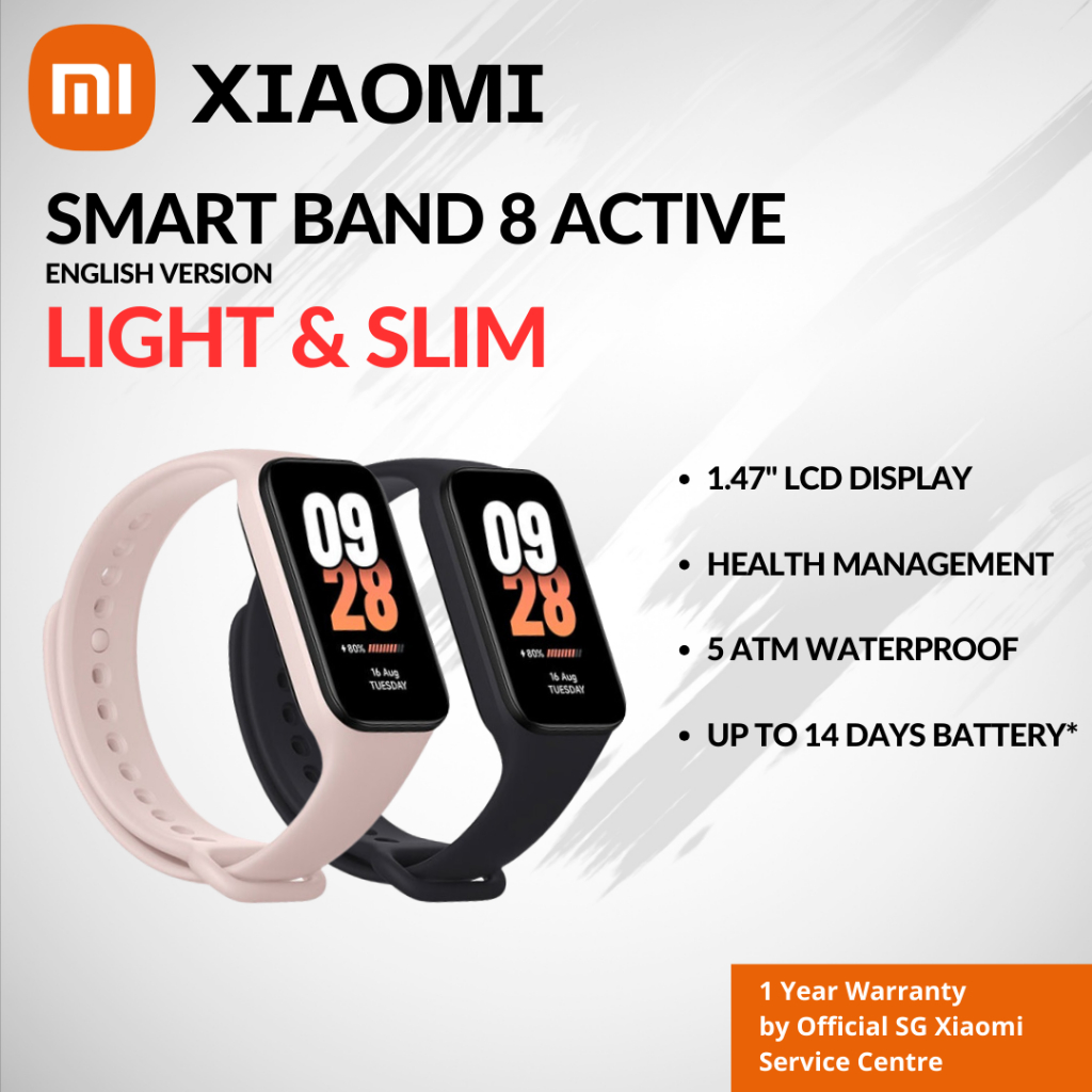 Xiaomi Smart Band 8 Bracelet, Mi Malaysia Warranty, 1.62 AMOLED, 190mAh  Battery