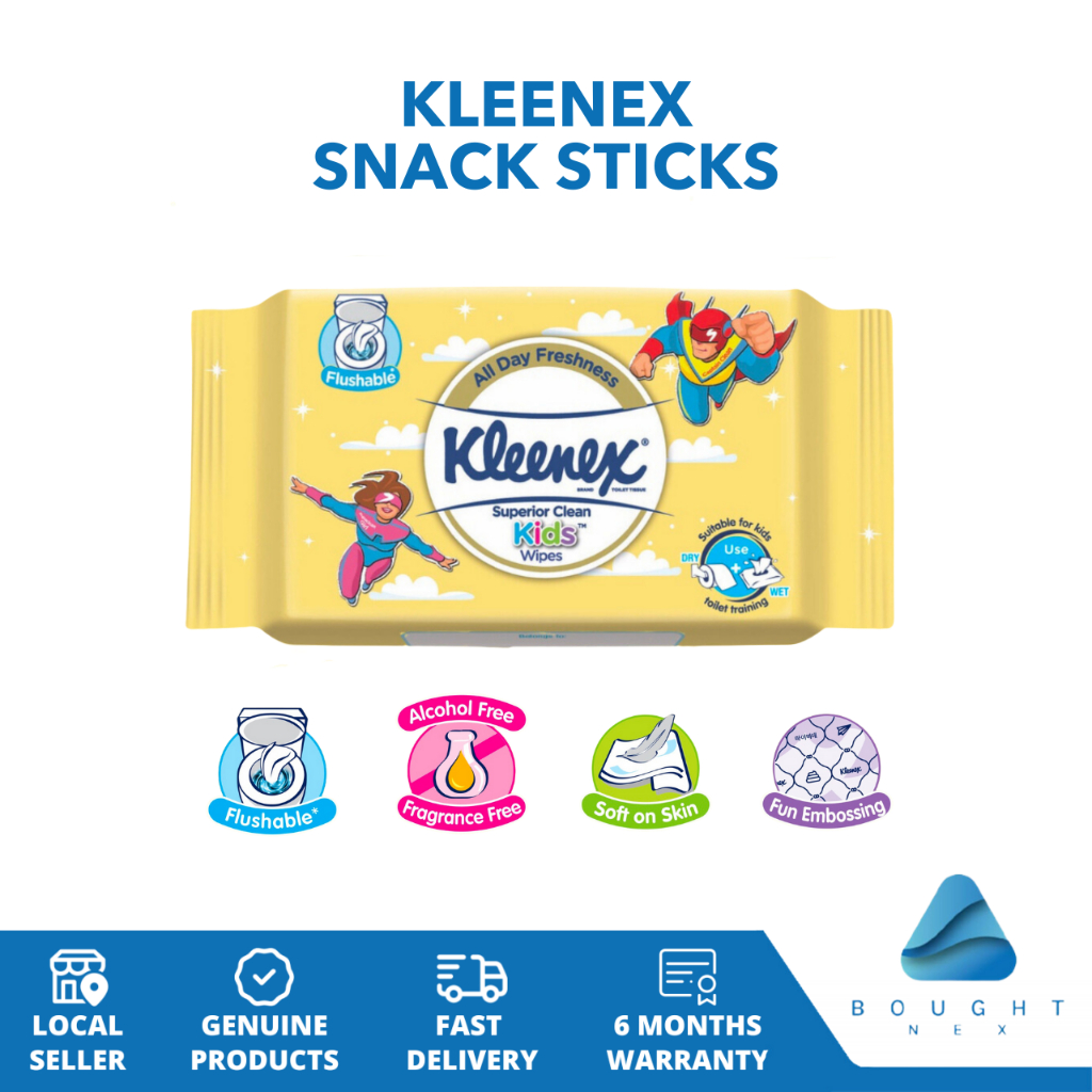 Kleenex Kids Wipes 20s - Superior Clean, Flushable, Hygienic, Gentle ...