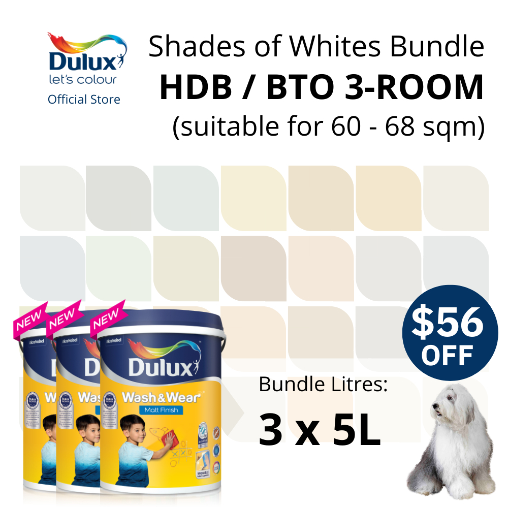 [Volume Bundle] Dulux Interior Wall Paint for HDB / BTO 3Room (3 x 5L