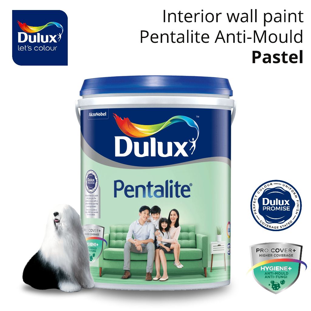 Dulux Pentalite Anti mould Interior Wall Paint Smooth Matt Finish (Pastel Colour) Shopee Singapore