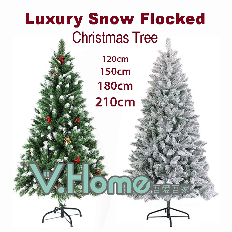 Luxury Snow Flocked Christmas Tree/120cm,150cm,180cm and 210cm | Shopee ...