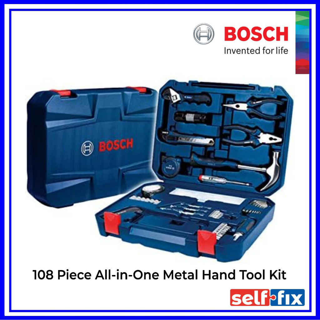 Bosch AllinOne Metal 108 Pieces Multifunction Household Hand Tool Kit