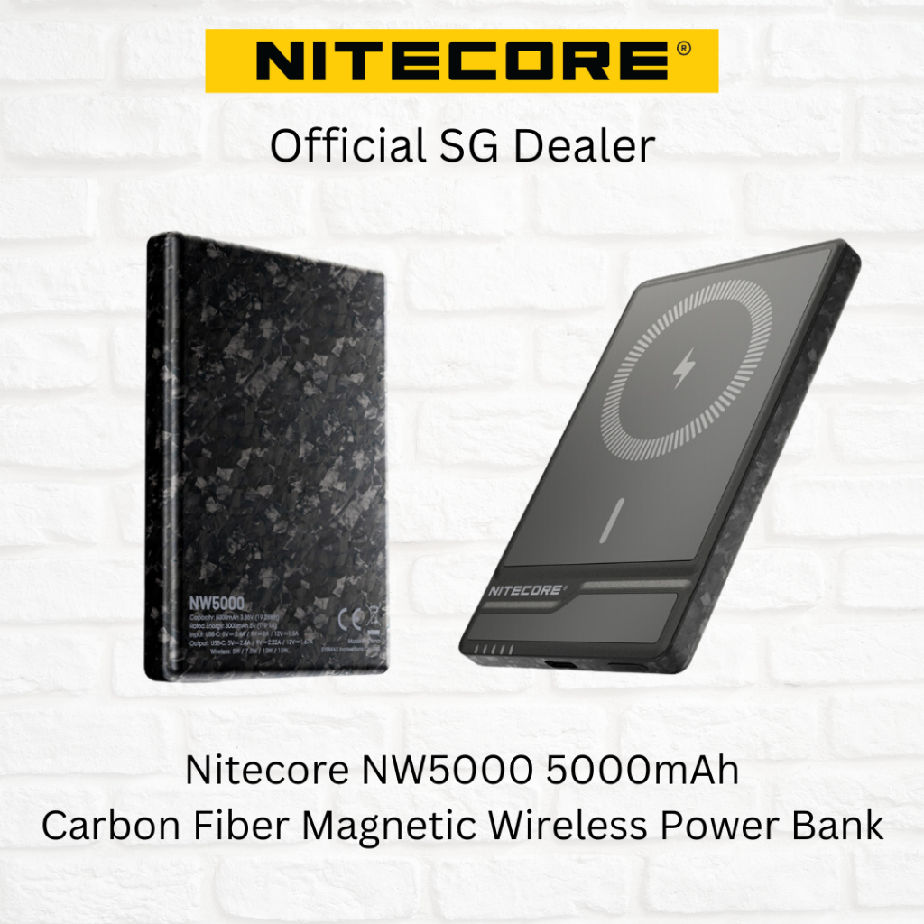 Nitecore NW5000 5000mAh Carbon Fiber Magnetic Wireless Power Bank