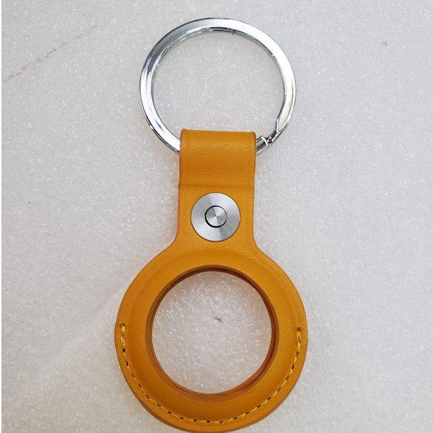 AirTag Leather Case – Anti-Scratch Key Ring Keychain (Yellow) | Shopee ...