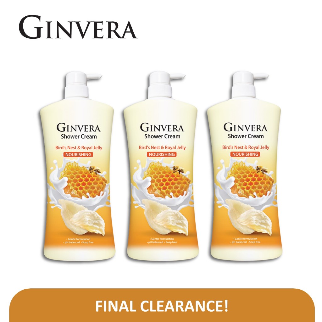 [Bundle of 3] GINVERA Natural Bath Shower Foam 950g [Body Wash