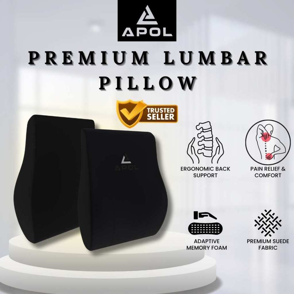 APOL Premium Lumbar Pillow - Ergonomic Back Support for Office, Gaming ...