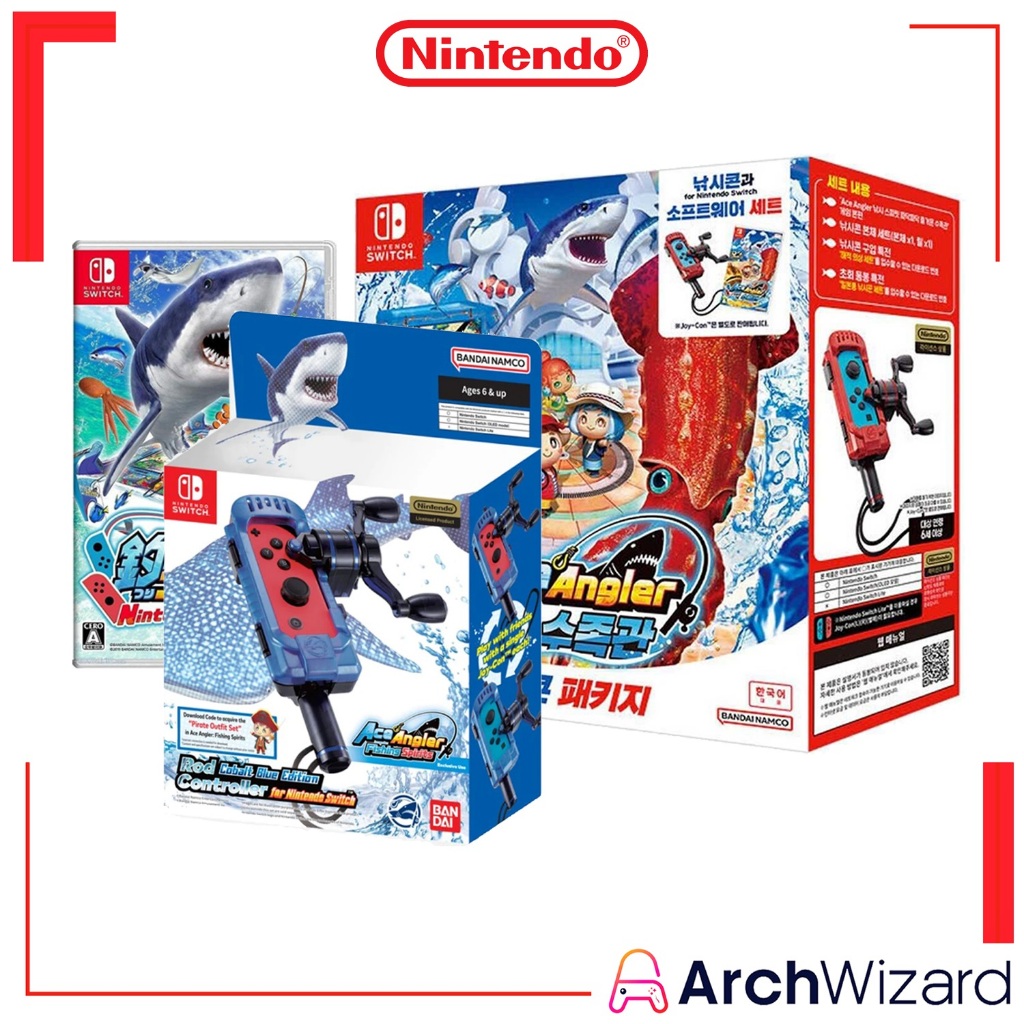 Ace Angler Fishing Spirits - Rod Controller Cobalt Blue Rod Controller  Bundle 🍭 Nintendo Switch Game - ArchWizard