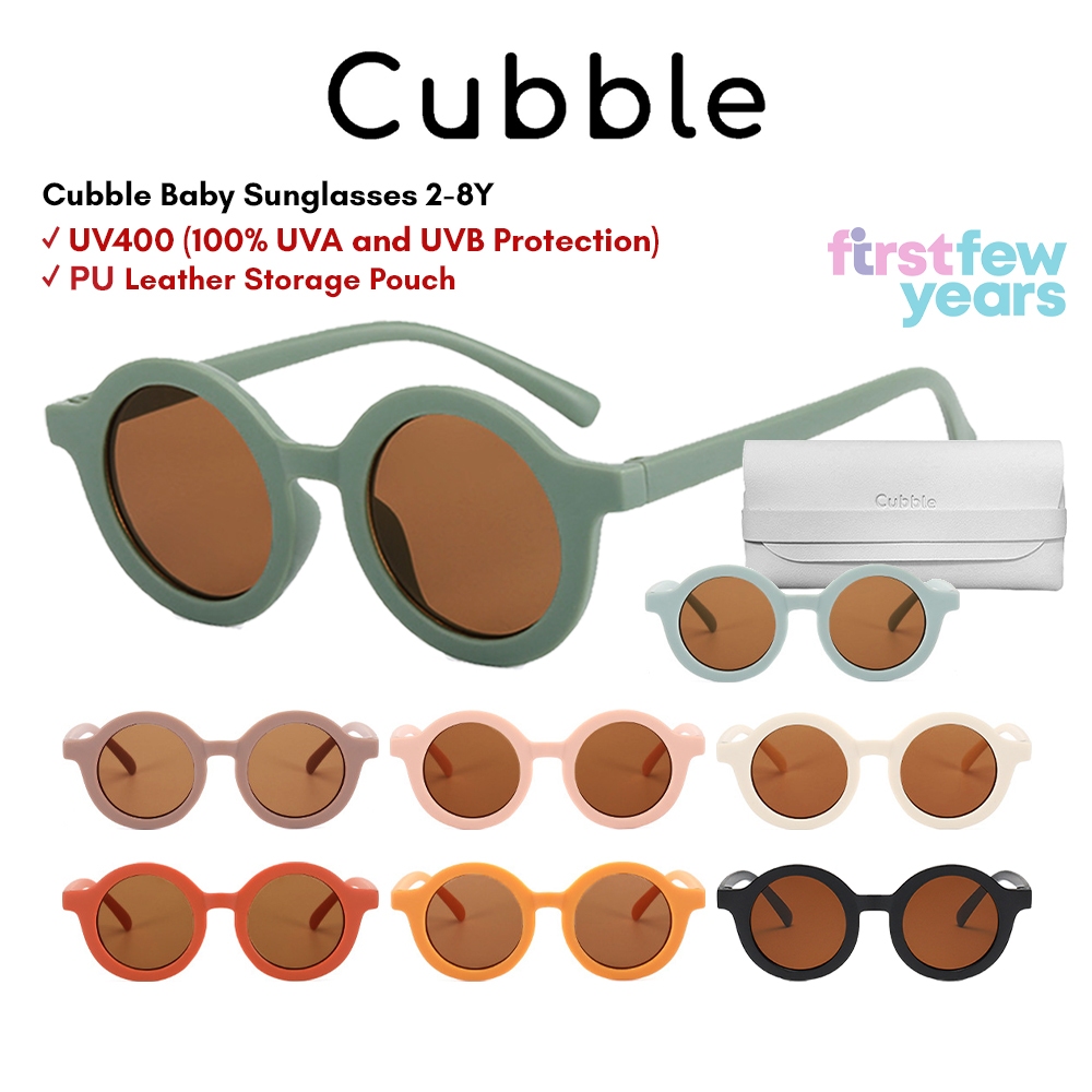 Cubble Baby Sunglasses with Case for 2 8Y 8 Colors UV400 Lens 100 UVA UVB Protection Vintage Round Kids Sunglasses