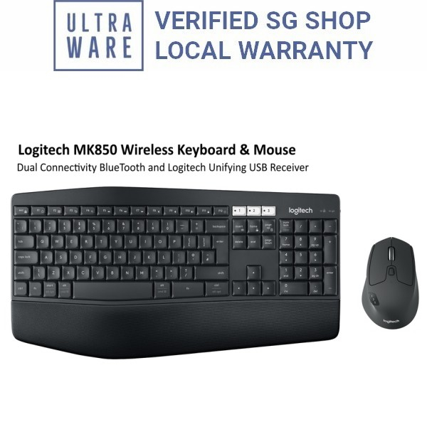 Logitech Mk850 Wireless Keyboard Mouse Combo Multi Device Ergonomic K850 Logitech Sg Warranty 5960