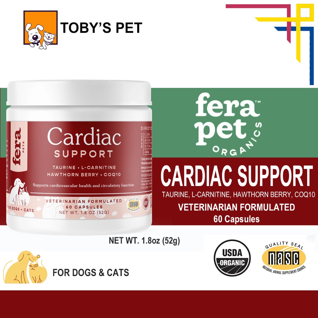 Fera Pet Organics Cardiac Support for Dogs & Cats 60 capsules (52g