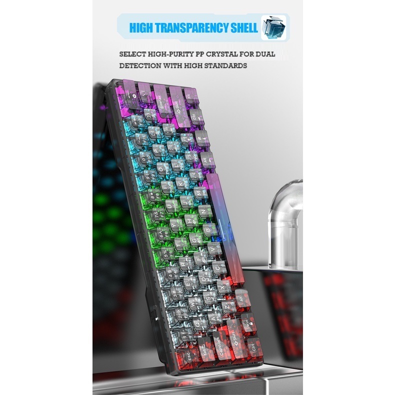K30 Mechanical Keyboard Transparent Keycaps 61-keys Hot Swap Esports ...