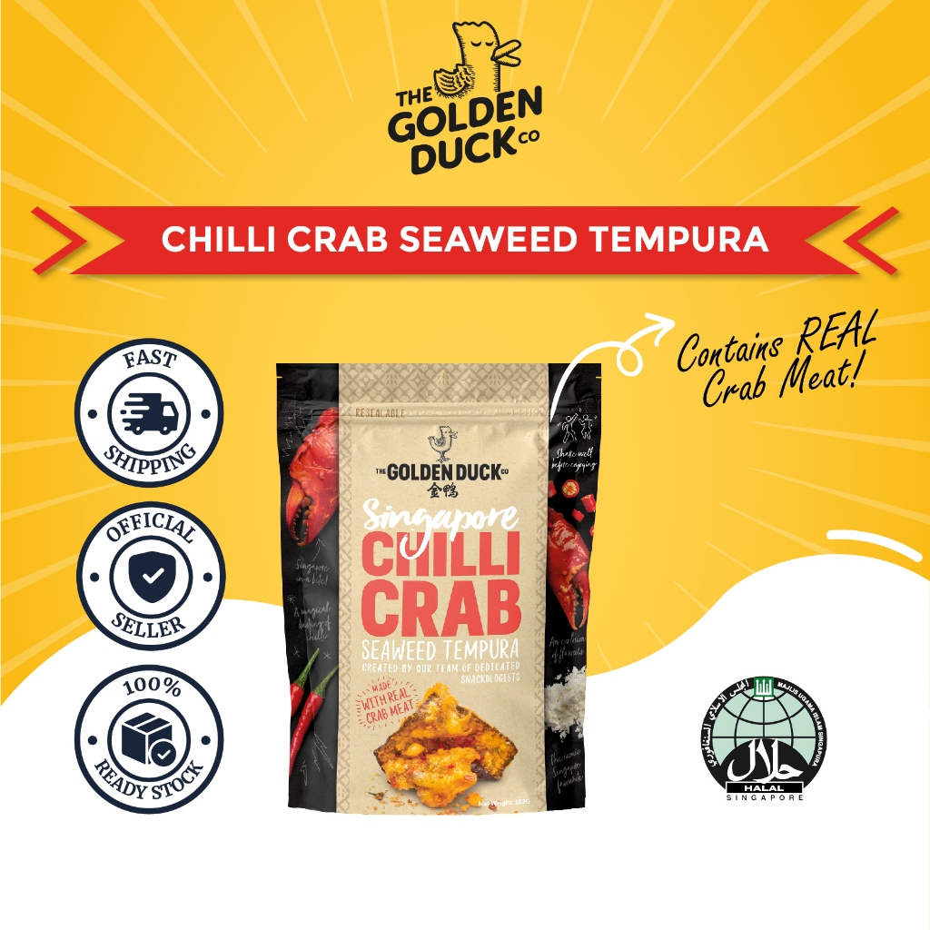 The Golden Duck Chilli Crab Seaweed Tempura Seaweed Snack Shopee