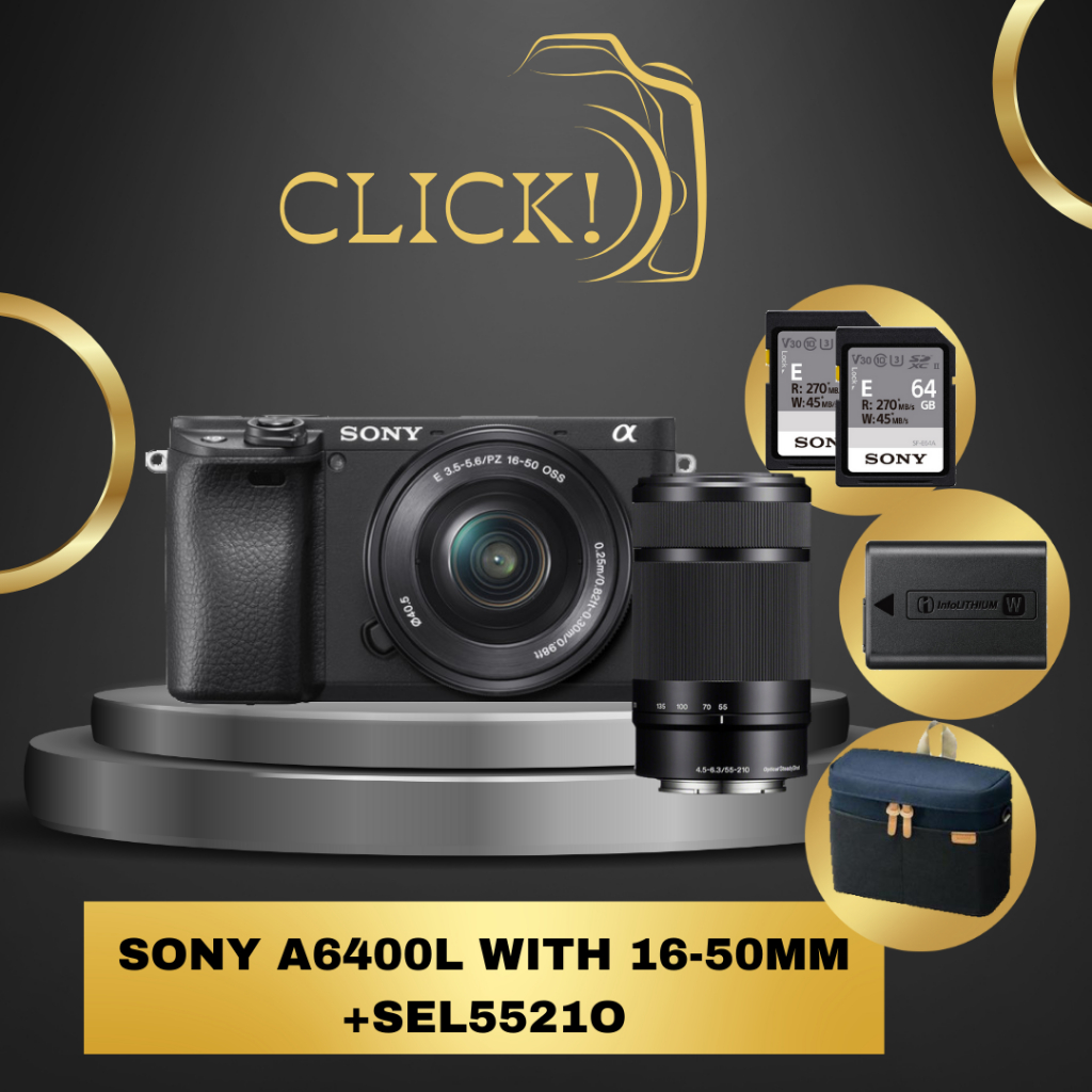 Sony a6400 + 1650MM + 55210mm Lens Kit (Free 2 X 64GB+ NPFW50