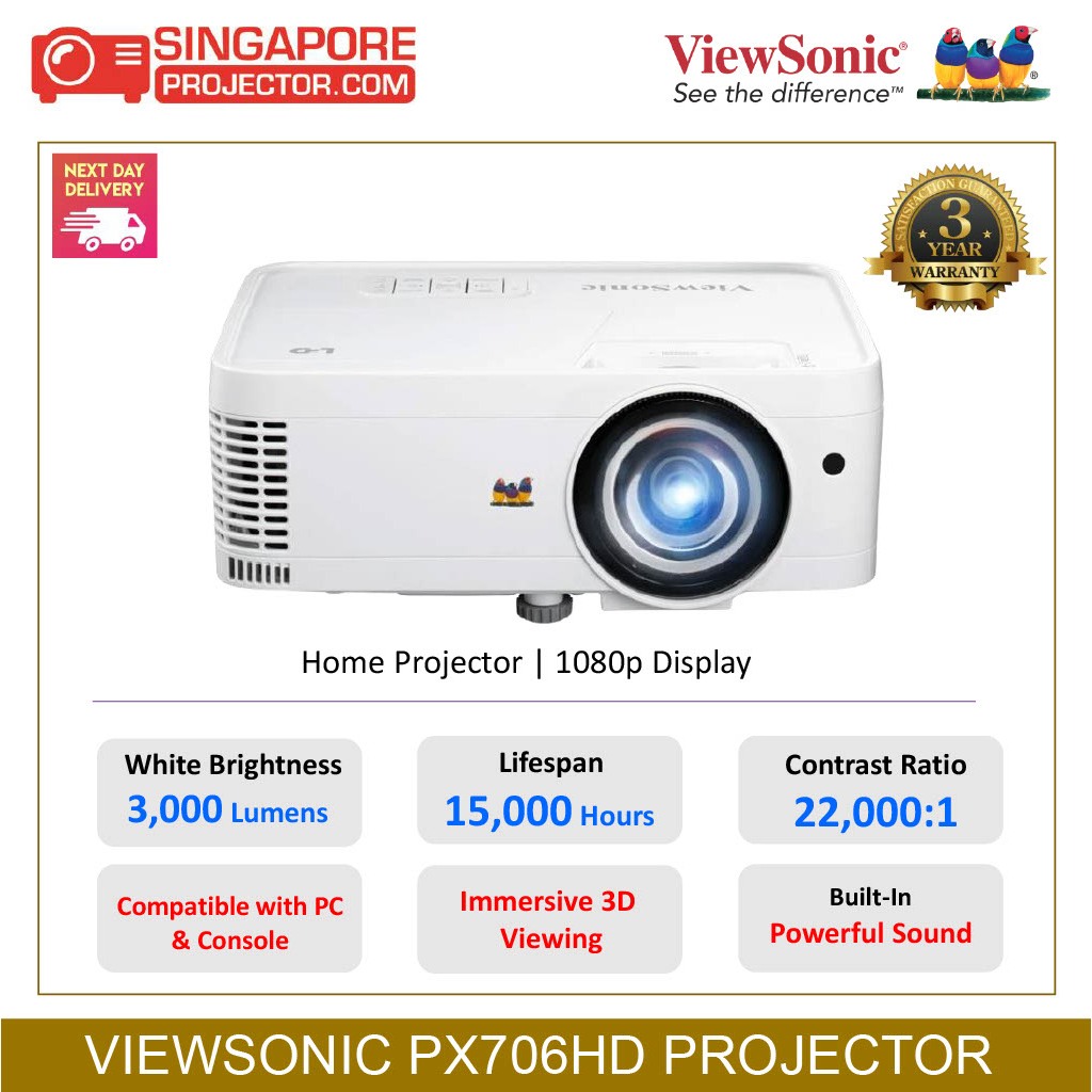 フルHD短焦点ホーム&ゲーミングプロジェクター ViewSonicPX706HD