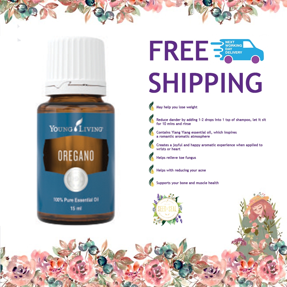 100 Original Young Living Oregano Pure Essential Oil Blend 15ml