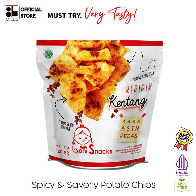 LENI SNACKS Potato Chips Savory Spicy 120g Keripik Kentang HALAL ...