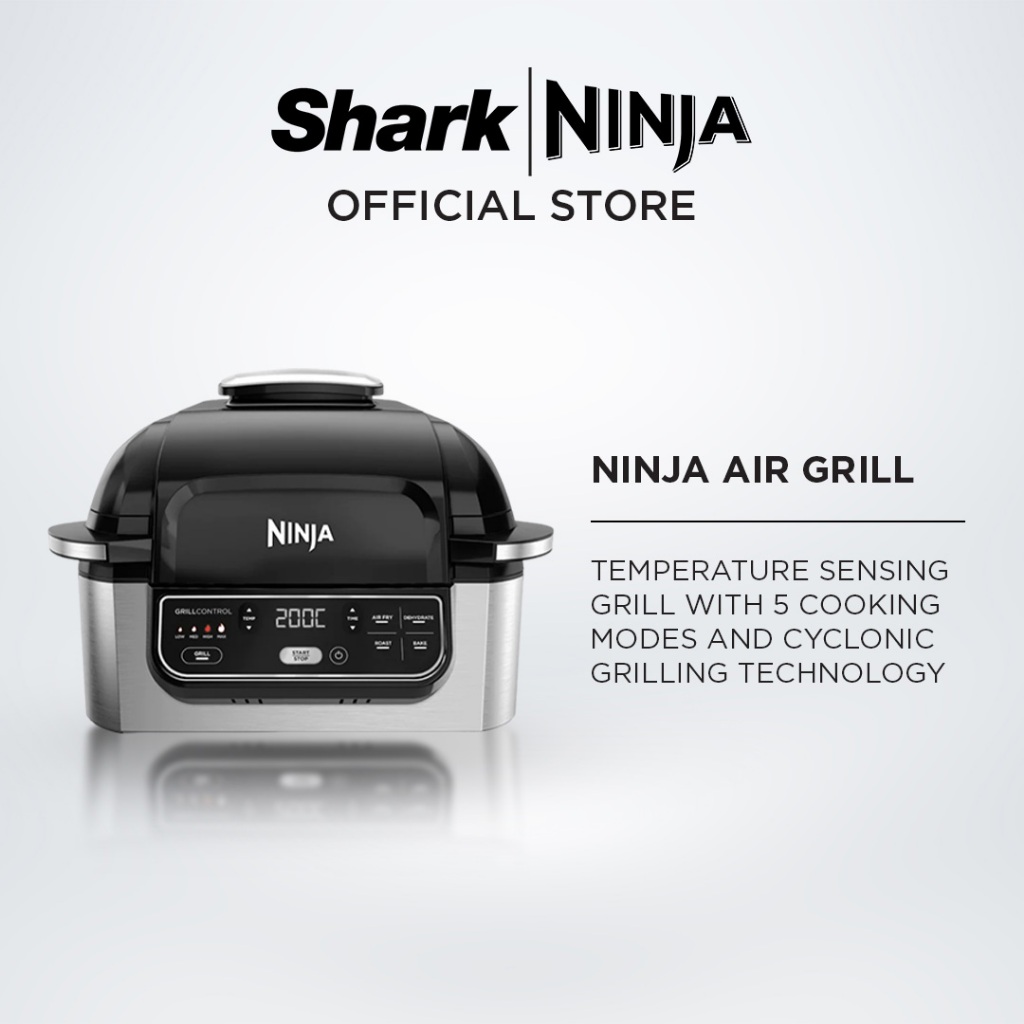 Ninja Foodi 5 in 1 Indoor Electric Grill with Air Fry Roast Bake Dehydrate Ninja Grill Smokefree Airgrill AG301