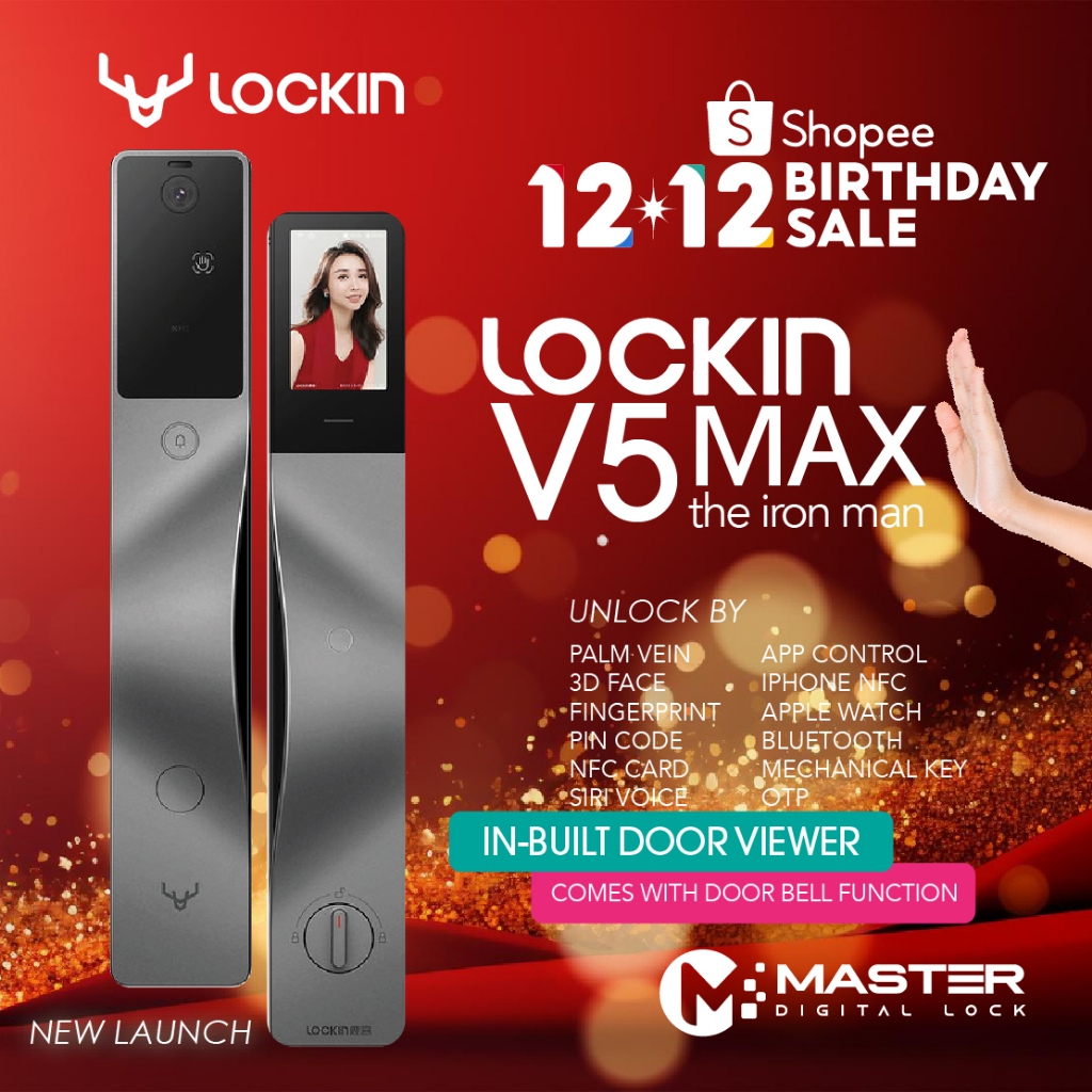 Front Door Lock TCL D2Pro Smart Lock - Palm Vein Recognition & Built-in ...