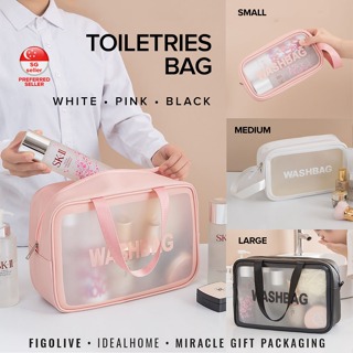 1pc Clear Makeup Bags Bulk Travel Toiletry Bag,Frosted Transparent